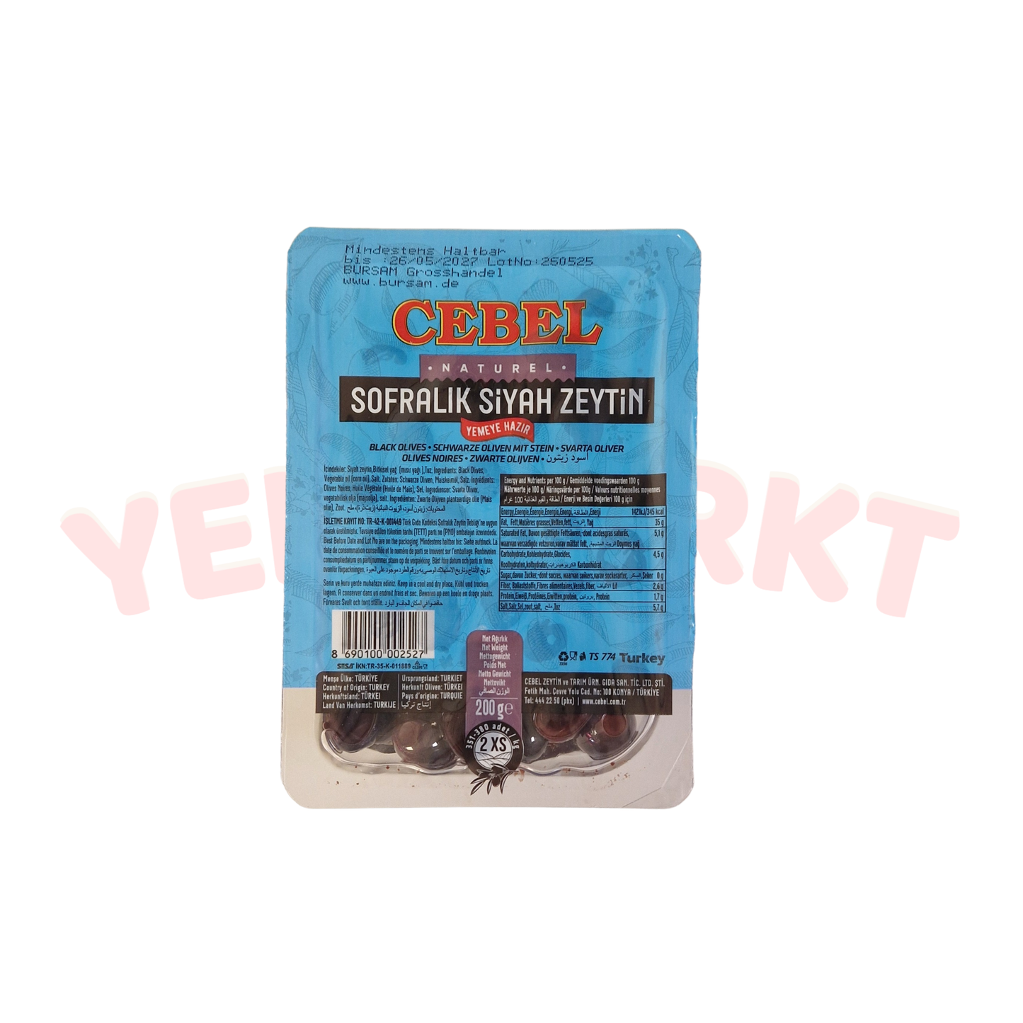 2XS Kaliber 351-380 Schwarze Oliven ca. 200 g