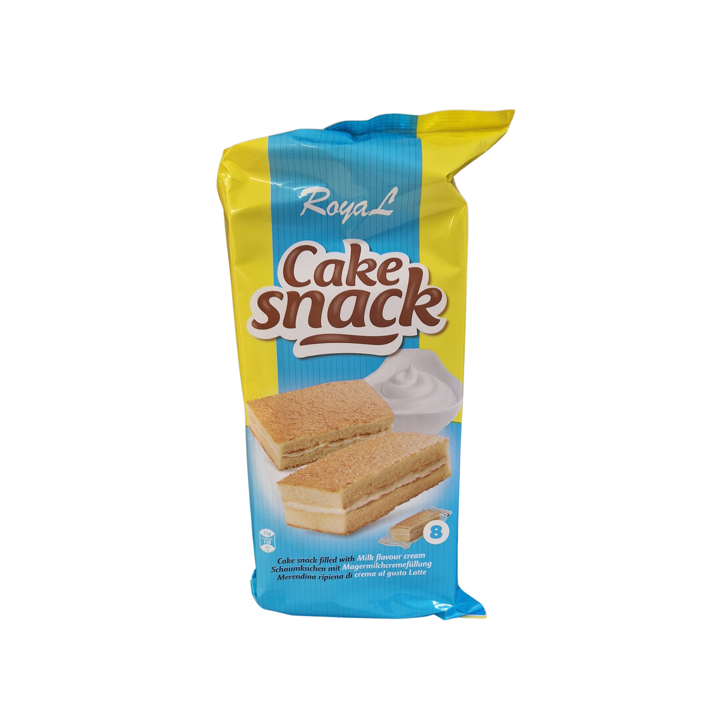 Royal Cake Snack – Milchcreme-Schnitten (8 Stück) | Süt Kremalı Yumuşak Kek Atıştırmalığı