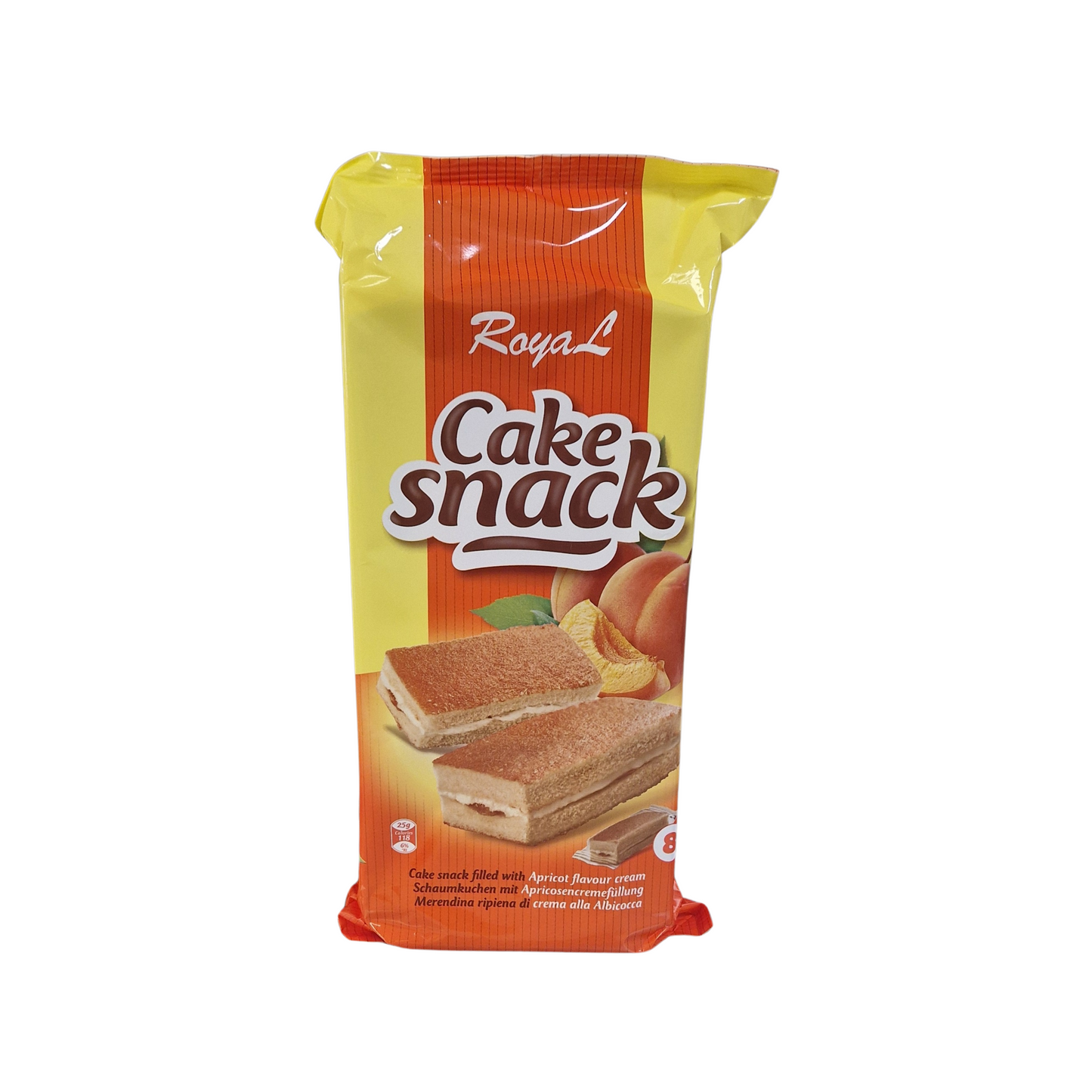 Royal Cake Snack – Aprikosencreme-Schnitten (8 Stück) | Kayısılı Yumuşak Kek Atıştırmalığı