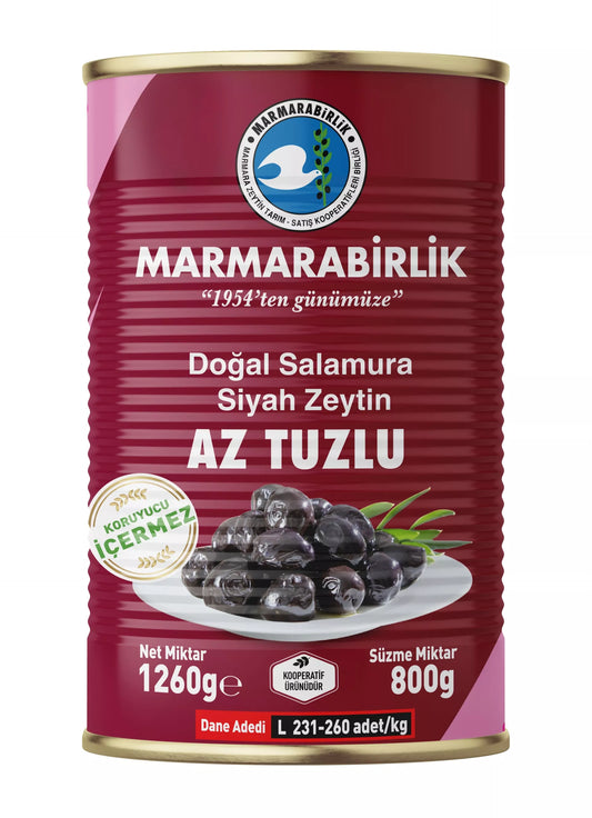 800 GR. SALZARM NATÜRLICHE SCHWARZE OLIVEN (L)