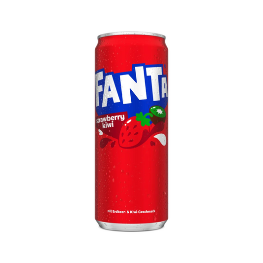 Fanta Strawberry Kiwi – Erfrischungsgetränk mit Erdbeer- und Kiwi-Geschmack (330ml Dose) inkl. Pfand