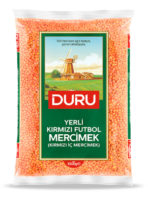 Duru Lokale rote Fußballlinsen 1 Kg - Duru Kirmizi Futbol Mercimek 1 Kg