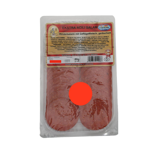 Pikante Rindersalami mit Geflügelfleisch, geräuchert - Tamtürk Ekstra Acılı Salam