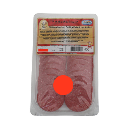 Geräucherte Halal-Salami mit Geflügel - Tamtürk Frühstücks-Rindersalami