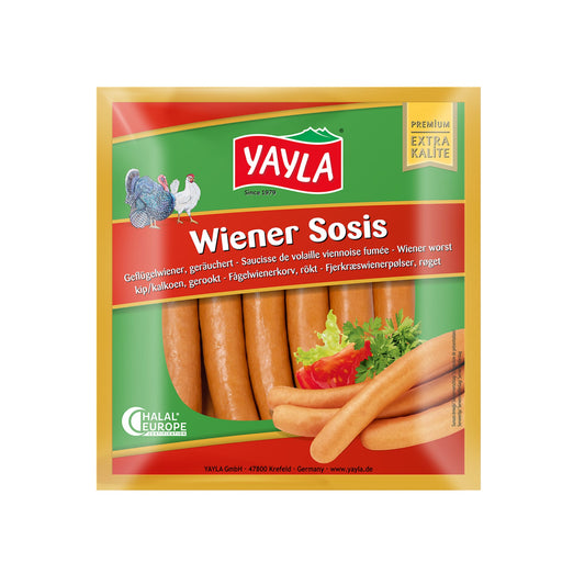 YAYLA Wiener Sosis 680g – Geflügelwiener, geräuchert 680g