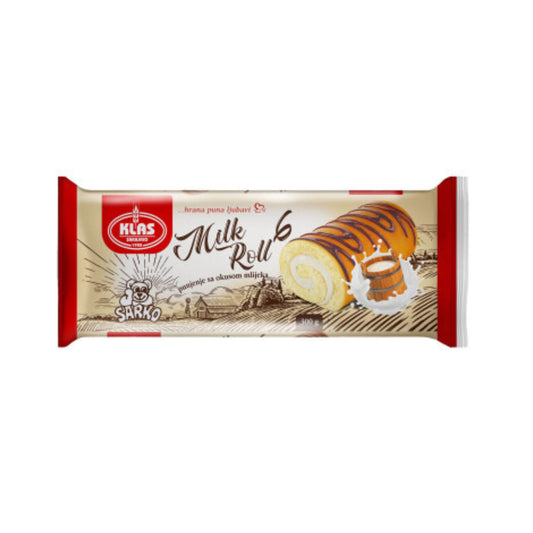 Klas Milk Roll – Milchschnittenrolle mit Schokoglasur Weicher Biskuitteig mit cremiger Milchfüllung