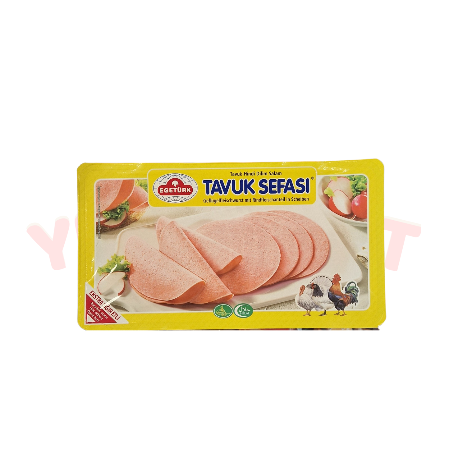 Egetürk Geflügelfleischwurst mit Rindfleischanteil in Scheiben - Egetürk Dilim Tavuk Sefasi