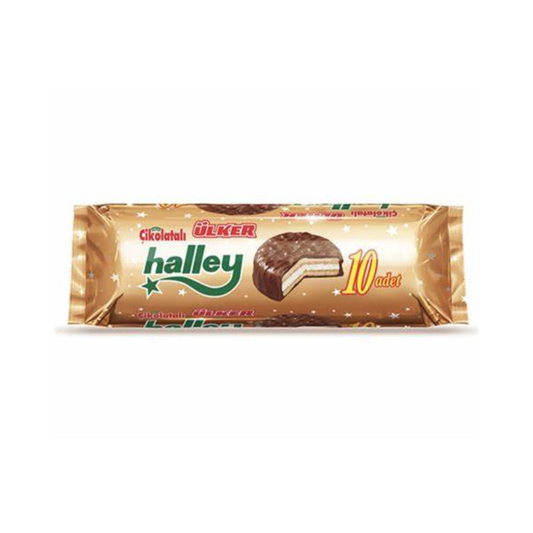 Ülker Halley – 10er Pack Marshmallow-Kekse mit Schokoladenüberzug (300 g)