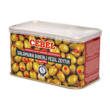 XL Kaliber 201-230 Grüne Oliven mit Paprika 600 g