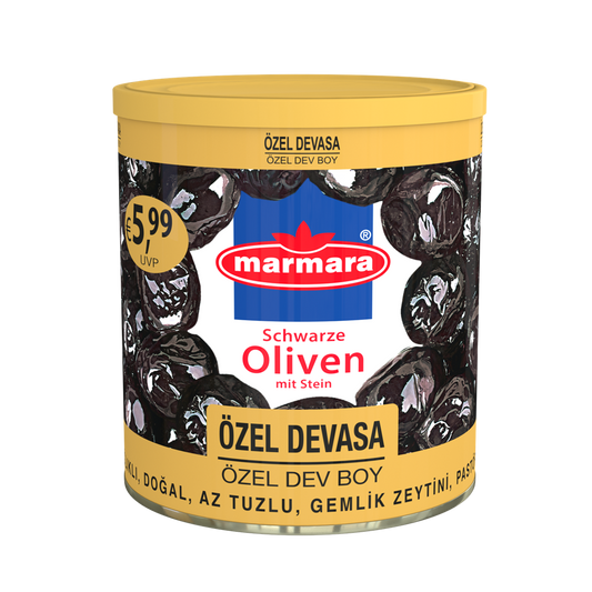 Marmara Özel Devasa Gemlik Schwarze Oliven - Siyah Zeytin Az Tuzlu 400g